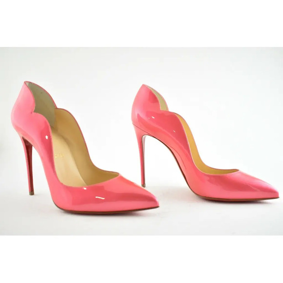 Christian Louboutin Hot Chick 100 Patent Fluo Metal Florida Pink Heel Pump 40 - Picture 4 of 12